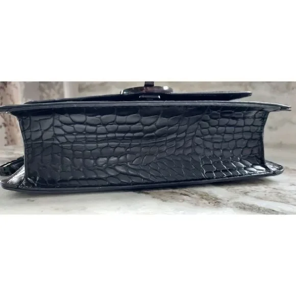 Elegant ALDO Black Croc Handbag/Crossbody - Picture 5 of 12